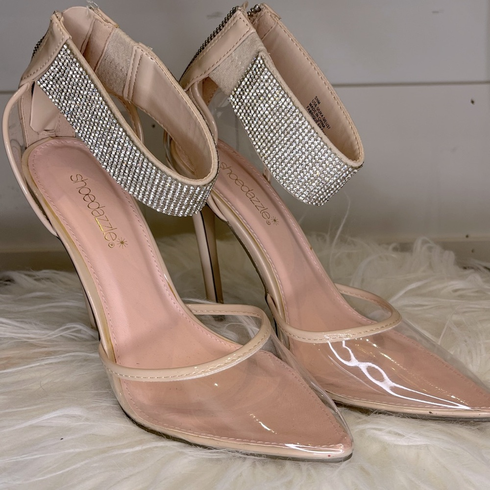 Beige/see through heels